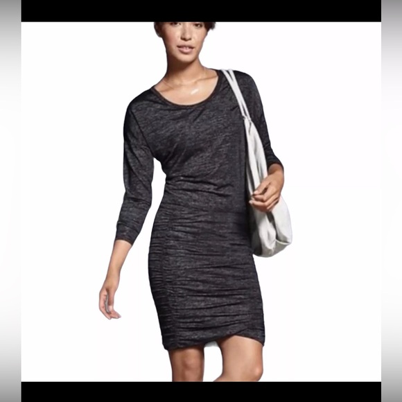 🩶Athleta Ruched Tulip Dress Size S Heather Gray🩶 - Picture 1 of 11